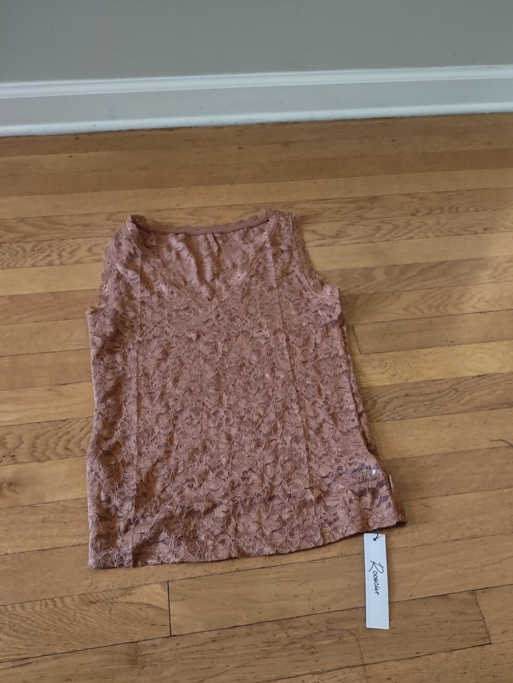 brown lacy floral tank top rooscier medium NWT fairycore Romantic Cottagecore